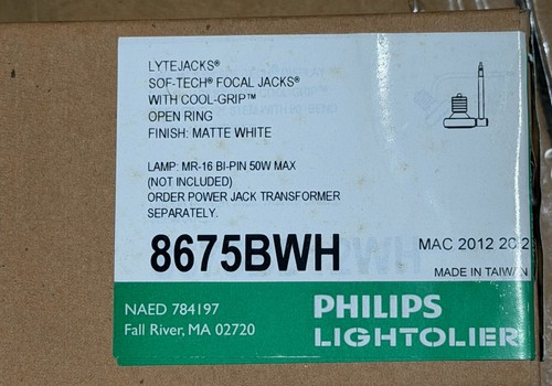 New philips lightolier 8675bwh - new,